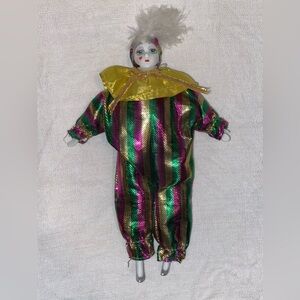 Vintage Harlequin Jester doll - Mardi Gras
